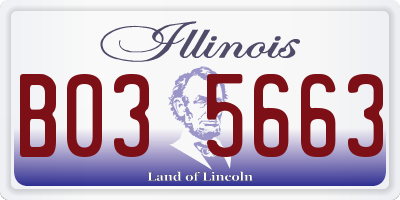 IL license plate B035663