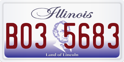 IL license plate B035683
