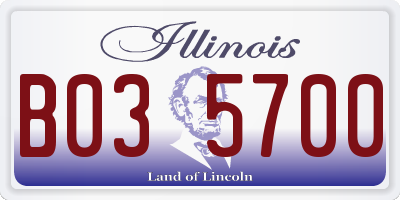 IL license plate B035700