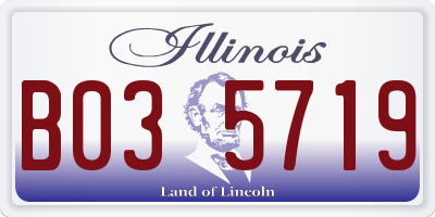 IL license plate B035719