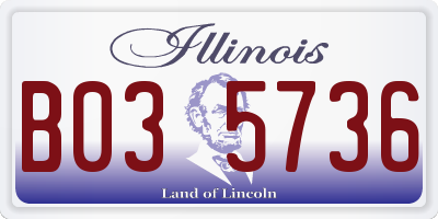 IL license plate B035736