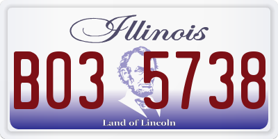 IL license plate B035738