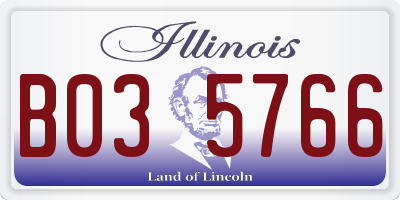 IL license plate B035766