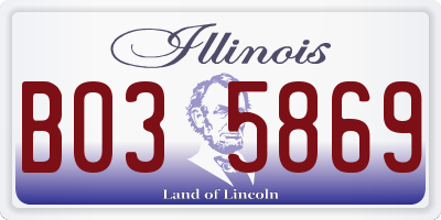 IL license plate B035869