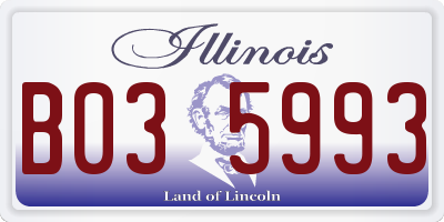 IL license plate B035993
