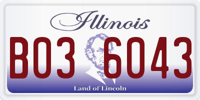 IL license plate B036043