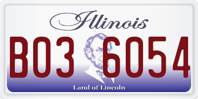 IL license plate B036054