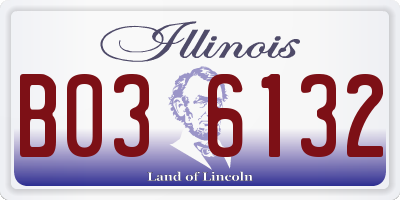 IL license plate B036132