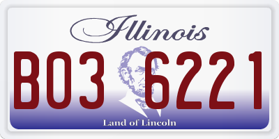 IL license plate B036221