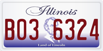 IL license plate B036324