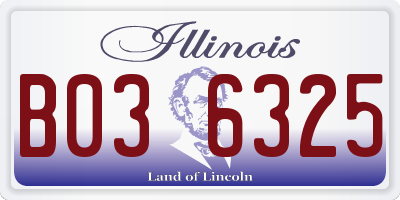 IL license plate B036325