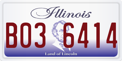 IL license plate B036414