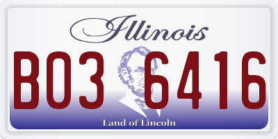 IL license plate B036416