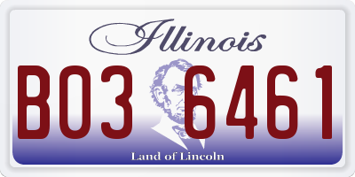IL license plate B036461