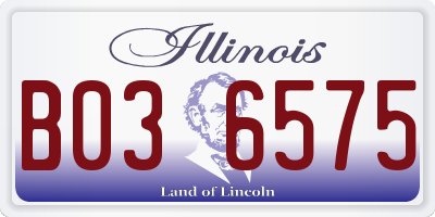 IL license plate B036575