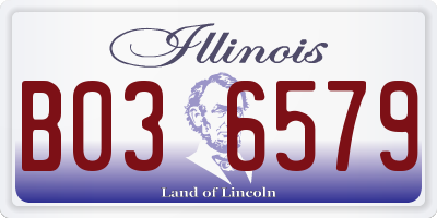 IL license plate B036579