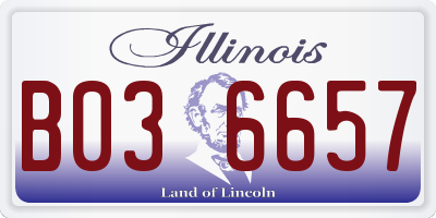 IL license plate B036657