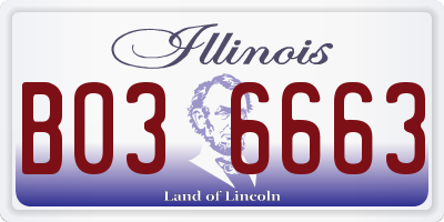 IL license plate B036663