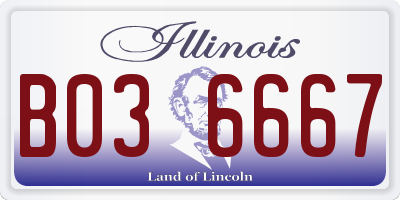 IL license plate B036667