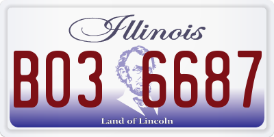 IL license plate B036687