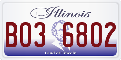 IL license plate B036802