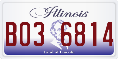 IL license plate B036814