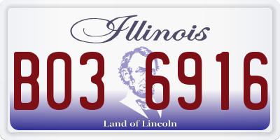 IL license plate B036916