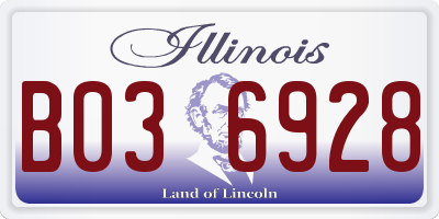 IL license plate B036928
