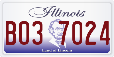 IL license plate B037024