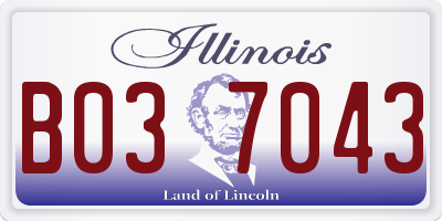 IL license plate B037043