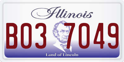 IL license plate B037049
