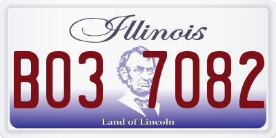 IL license plate B037082