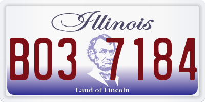 IL license plate B037184