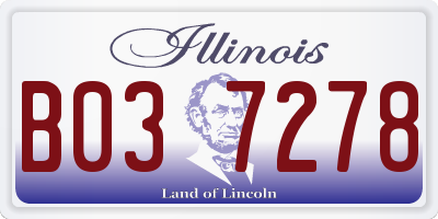 IL license plate B037278