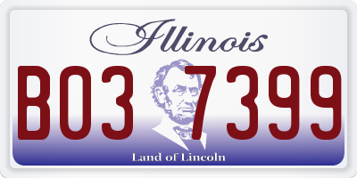 IL license plate B037399