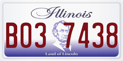 IL license plate B037438