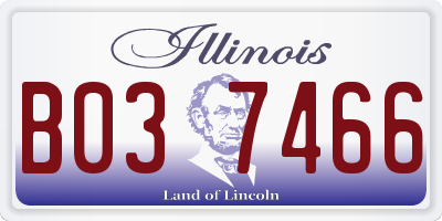 IL license plate B037466