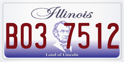 IL license plate B037512