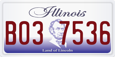 IL license plate B037536