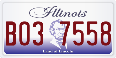 IL license plate B037558