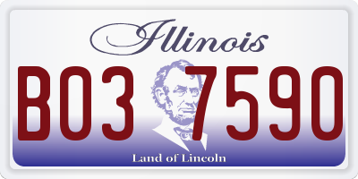IL license plate B037590
