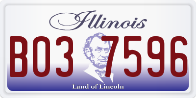 IL license plate B037596