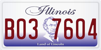 IL license plate B037604
