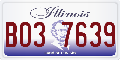 IL license plate B037639