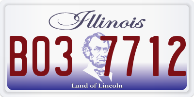 IL license plate B037712