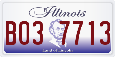 IL license plate B037713