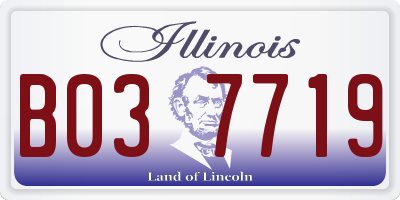 IL license plate B037719
