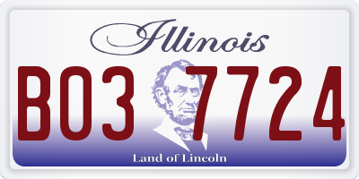 IL license plate B037724