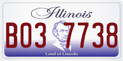 IL license plate B037738