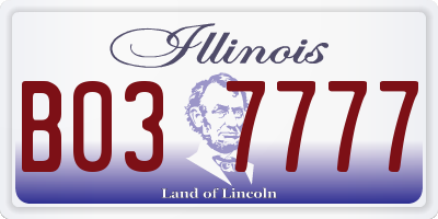 IL license plate B037777